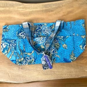 April Cornell Blue Floral Tote Bag NWT
